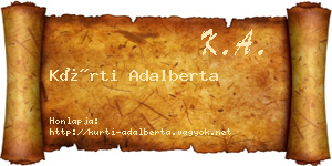 Kürti Adalberta névjegykártya
